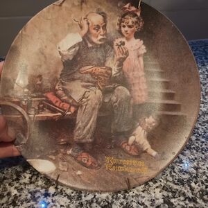 Norman Rockwell Plate Knowles Collector The Cobbler Handmade Limited Numbered